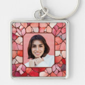ステンレスガラスフェイクフレームでのYOUR写真 キーホルダー (正面)