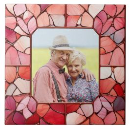 ステンレスガラスフェイクフレームでのYOUR写真 タイル