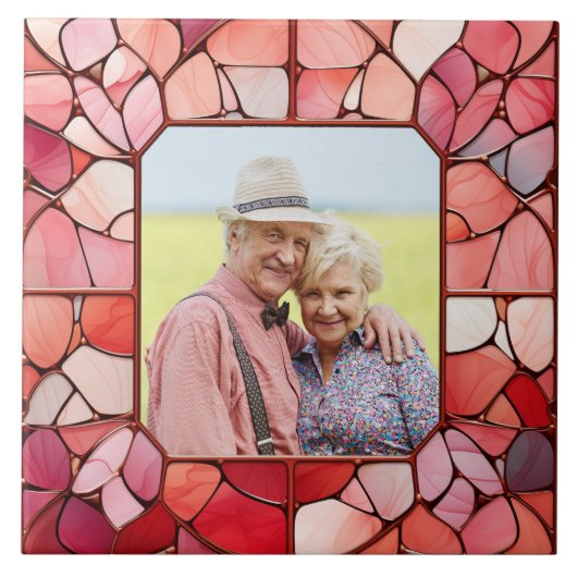 ステンレスガラスフェイクフレームでのYOUR写真 タイル (正面)