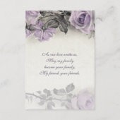 ステンレスシルバー パープルローズ ウェディング RSVP カード (裏面)
