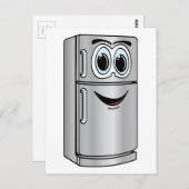 ステンレススチール冷蔵庫の漫画 ポストカード (正面/裏面)