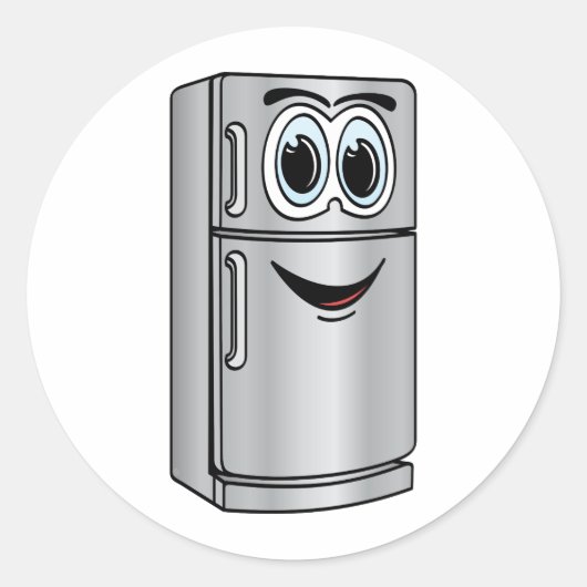 ステンレススチール冷蔵庫の漫画 ラウンドシール (正面)