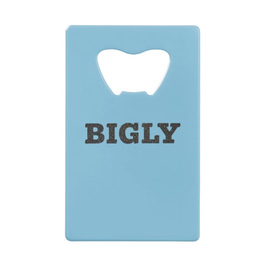 ステンレススチール製ビグリーデザインボトルオープナー クレジットカード栓抜き (正面)