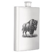 ステンレススチール製フラスコに乗ったアメリカのバイソンバッファロー フラスク (右)