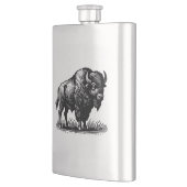 ステンレススチール製フラスコに乗ったアメリカのバイソンバッファロー フラスク (左)