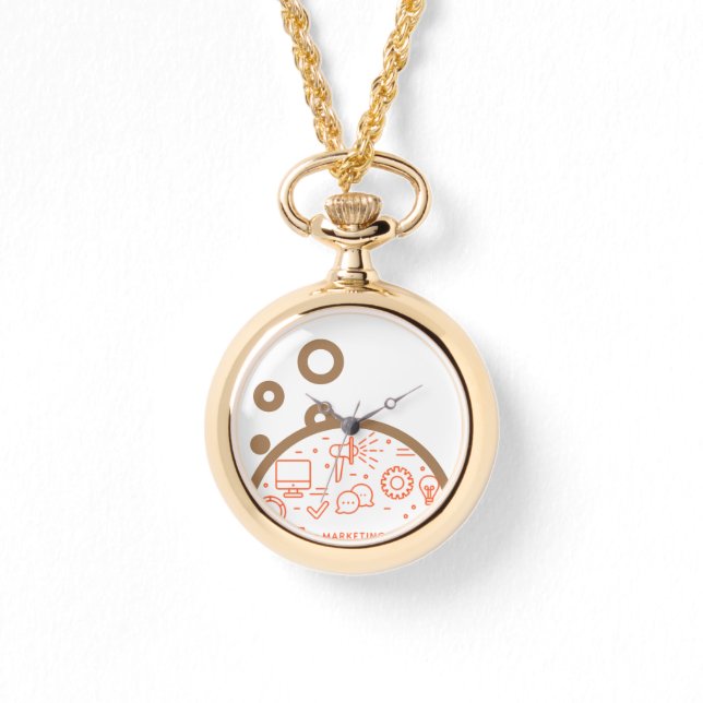 ステンレススチール製ブラックウォッチ 腕時計 (正面)