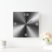 ステンレスモダン鋼設計Tic Toc スクエア壁時計 (ホーム)