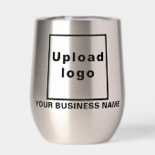 ステンレスワインタンブラーのビジネス名とロゴ (背面)