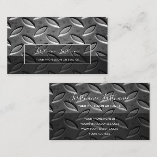 ステンレス抽象芸術ダイヤモンド金属プレート表面バス 名刺 (正面/裏面)