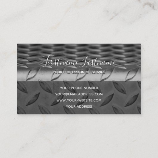 ステンレス抽象芸術ダイヤモンド金属プレート表面 名刺 (裏面)