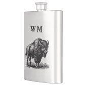 ステンレス製フラスコの上にモノグラームのバイソンバッファロー フラスク (左)