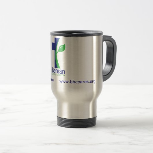 ステンレス製Bereanのバプティスト教会はマグを盗みます トラベルマグ (正面右)