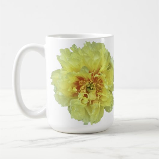 ステンレス銀の裏地に金牡丹 コーヒーマグカップ (左)