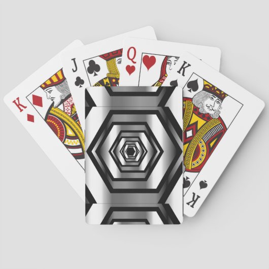 ステンレス鋼の六角形 トランプ (裏面)
