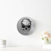 ステンレス鋼の効果の金属水晶スカル ラウンド壁時計 (ホーム)