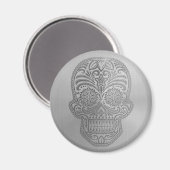 ステンレス鋼の外観を持つ装飾砂糖スカル マグネット (正面/裏面)