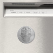 ステンレス鋼の外観を持つ装飾砂糖スカル マグネット (インサイチュ (食洗機))