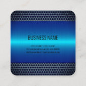 ステンレス鋼の青い外観 スクエア名刺 (裏面)