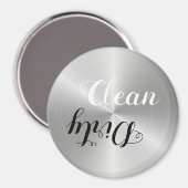 ステンレス鋼クリーン/ダーティコントラストタイポグラフィ マグネット (正面/裏面)