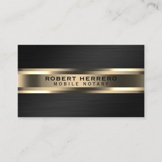 ステンレス鋼テクスチフェイクャ金ゴールド 名刺 (正面)