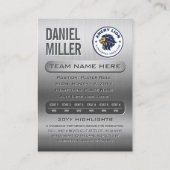 ステンレス鋼トレーディングカードカスタム、スポーツカード コーリングカード (裏面)