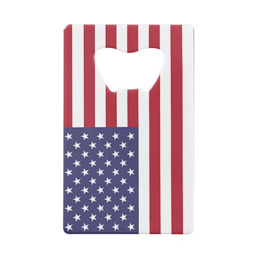 ステンレス鋼ボトルオープナーと米国国旗 クレジットカード栓抜き (裏面)