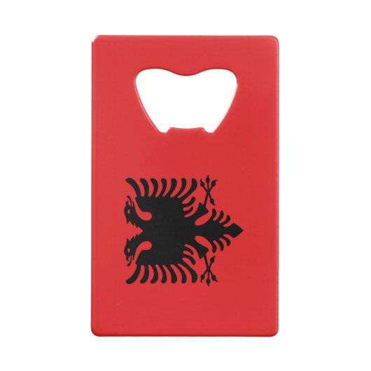 ステンレス鋼ボトルオープナーアルバニア国旗 クレジットカード栓抜き (裏面)