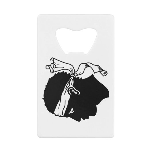 ステンレス鋼ボトルオープナーコルシカ国旗 クレジットカード栓抜き (正面)