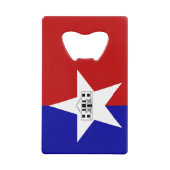 ステンレス鋼ボトルオープナーサンアントニオ国旗 クレジットカード栓抜き (正面)