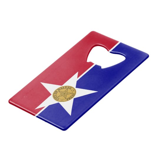 ステンレス鋼ボトルオープナーダラス国旗 クレジットカード栓抜き (正面アングル)