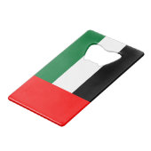 ステンレス鋼ボトルオープナーUAE国旗 クレジットカード栓抜き (正面アングル)