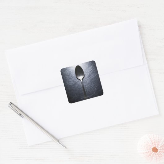 ステンレス鋼上の金属スプーン スクエアシール (封筒)