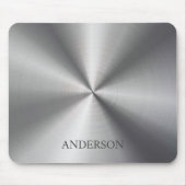 ステンレス鋼金属効果モノグラム マウスパッド (正面)