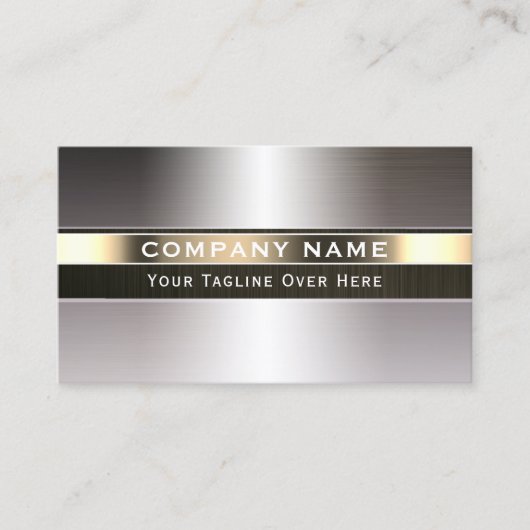 ステンレス鋼銀金ゴールド名刺 名刺 (正面)