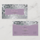 ステンレス ブラッシュド スチール バロック ダマスク 名刺 (正面/裏面)