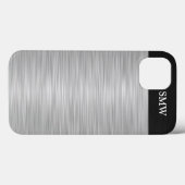 ステンレパーソナライズされたスフェイク鋼とブラック Case-Mate iPhoneケース (裏面 (横))