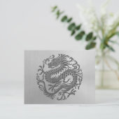ステン中国のレス鋼効果付きドラゴンサークル ポストカード (スタンド正面)