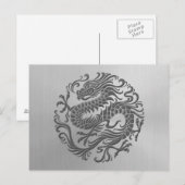 ステン中国のレス鋼効果付きドラゴンサークル ポストカード (正面/裏面)