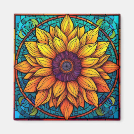 ステン素晴らしドグラス花ひまわり マグネット