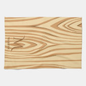 ステン素朴ドブラウン材イニシャル名 キッチンタオル (横)