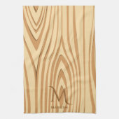 ステン素朴ドブラウン材イニシャル名 キッチンタオル (縦)