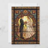 ステン結婚ドグラス伝統的のデザイン 招待状 (裏面)