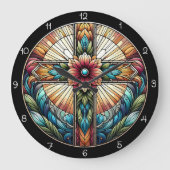 ステン華美ドガラスクロス ラージ壁時計 (正面)