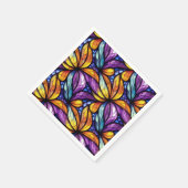 ステン鮮やかドグラスフローラ:カラフルデザイン スタンダードカクテルナプキン (角)