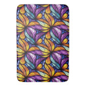 ステン鮮やかドグラスフローラ:カラフルデザイン バスマット (正面縦)