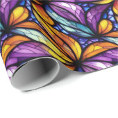 ステン鮮やかドグラスフローラ:カラフルデザイン ラッピングペーパー (ロールコーナー)