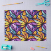 ステン鮮やかドグラスフローラ:カラフルデザイン 薄葉紙 (クラフト)