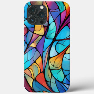 ステン鮮やかドグラス流れ抽象芸術 iPhone 13 PRO MAXケース