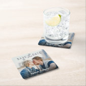 ステーはっきりしたトメント保存日の写真アナウンス スクエアペーパーコースター (インサイチュ)