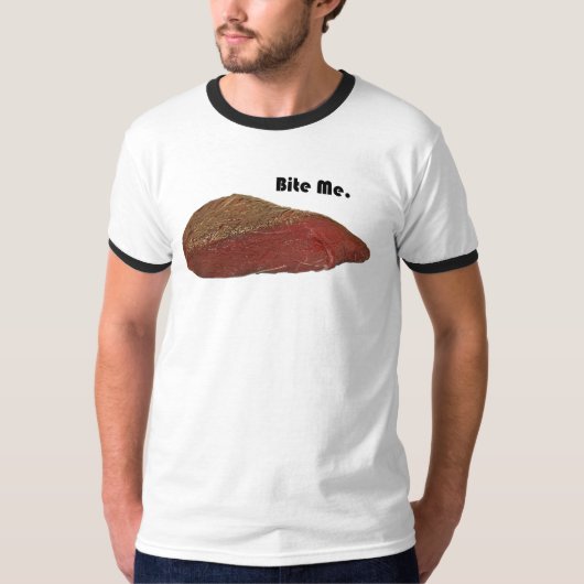 ステーキおもしろいビーフパンのジョーク Tシャツ (正面)